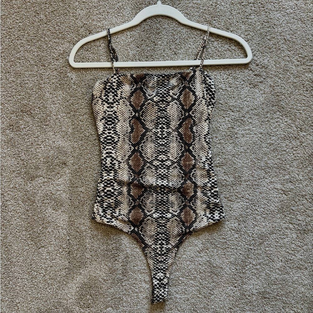 Windsor Bodysuit in Brown and Cream